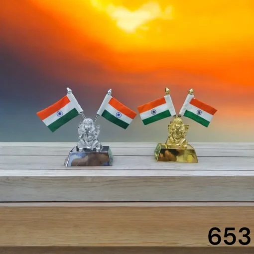 653 Ganpati with Indian Fleg Desktop