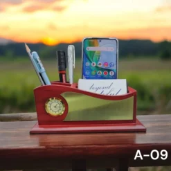 A09 Wooden Pen Stend Desktop