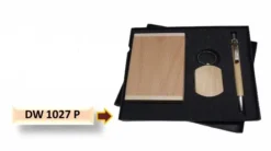 DW 1027P. WOODEN PEN + KEYCHAIN & CARDHOLDER COMBO