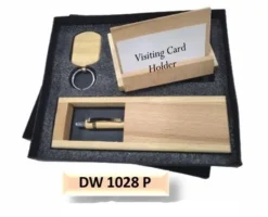 DW 1028P. WOODEN PEN HOLDER + KEYCHAIN & CARD HOLDERE COMBO