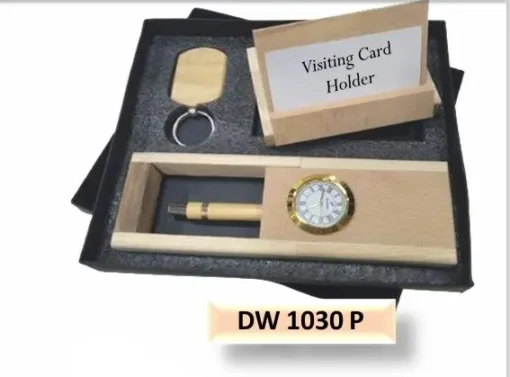 DW 1030P. WOODEN PEN HOLDER + KEYCHAIN & CARD HOLDER COMBO
